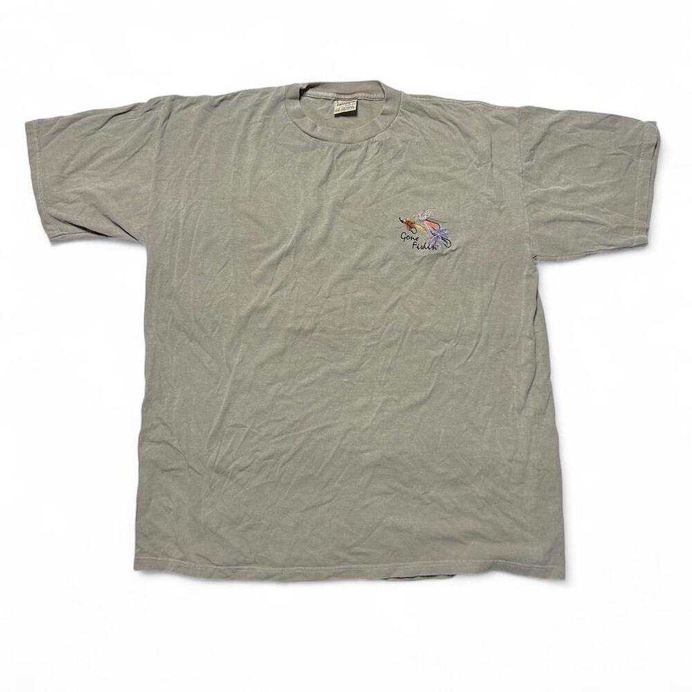 Spinnerin Fly Fishing 90s Vintage Brown Cotton Dry Fly T-shirt USA made XXL